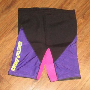 Sea-Doo Men's Neoprene & Nylon Riding Shorts Purple & Pink XL New Without Tags